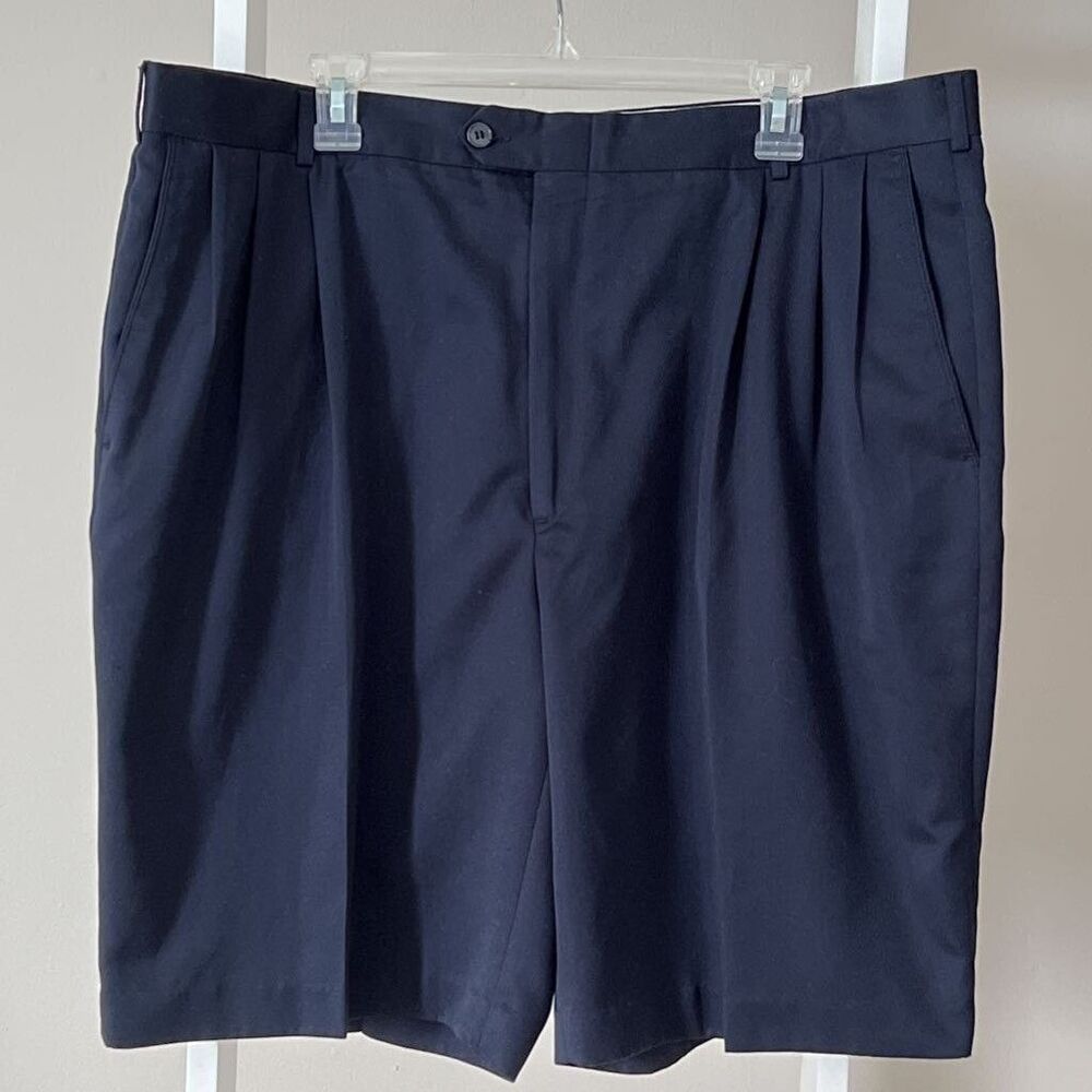 Cobra Golf Mens 42 Blue Pleated Performance Shorts Como Sport 10 in Inseam